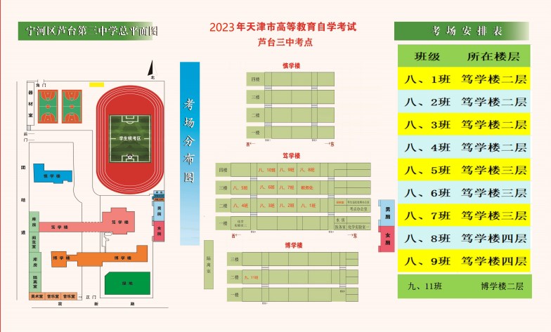 2023年下半年天津市宁河区芦台三中自考考点考场示意图 2023年下半年天津市宁河区芦台三中自考考点考场示意图